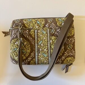 Vera Bradley Quilted Tech Case Tablet Crossbody Sittin in a tree brown green